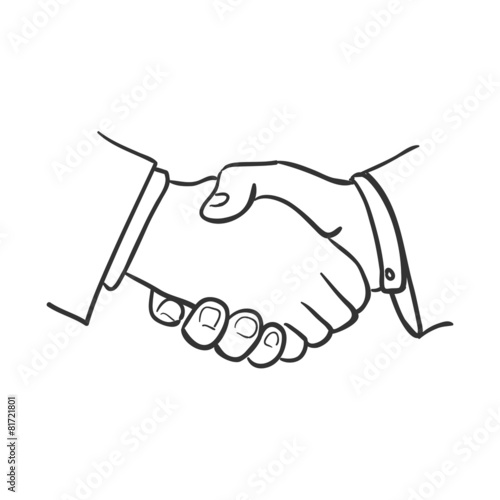hand draw doodle handshake