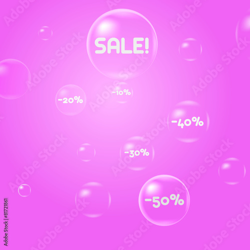 Sale. Discounts. Soap bubbles