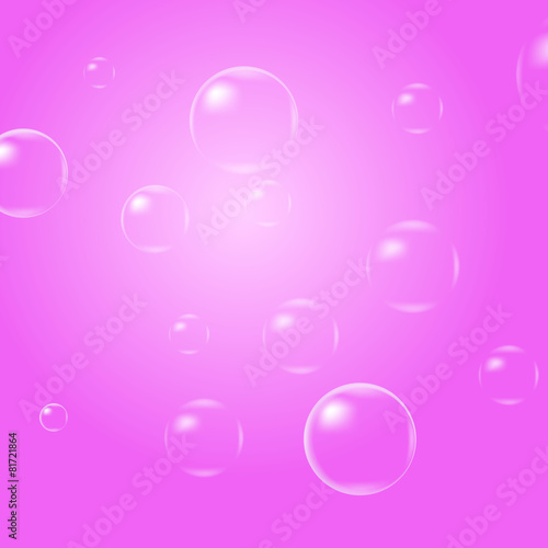 Soap bubbles on a pink background © evilinside