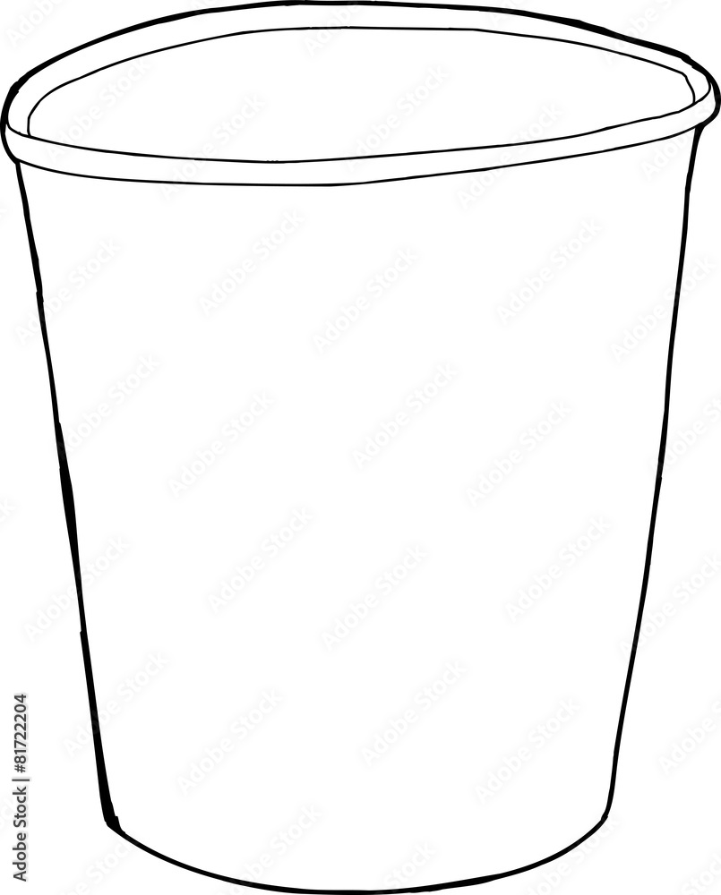 Cartoon outline of styrofoam cup over white Stock Vector | Adobe Stock