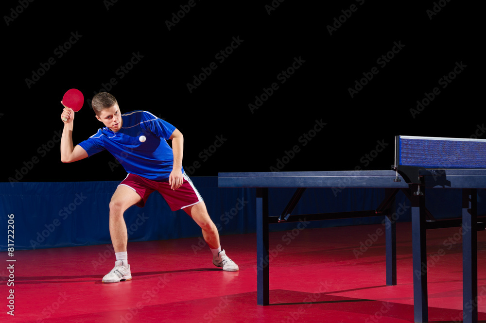 Table tennis player isolated Table tennis player isolated