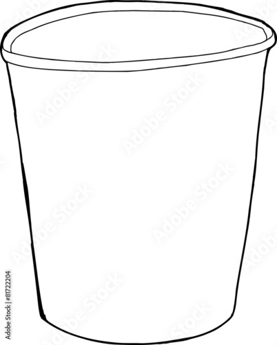 Cartoon outline of styrofoam cup over white