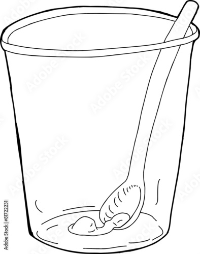 Cup with Spoon and Food Inside
