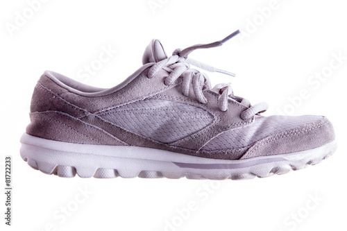 Lightly used grey sports shoe