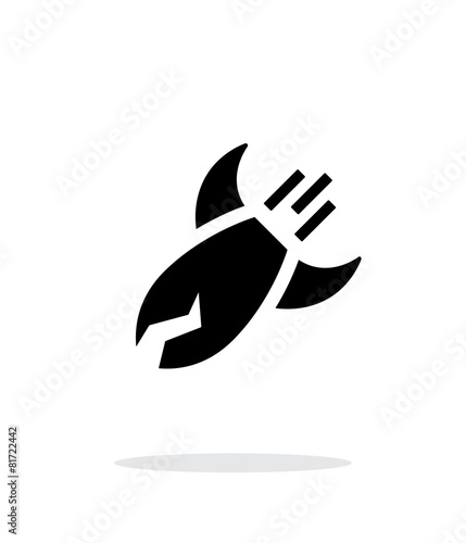 Rocket crash simple icon on white background.
