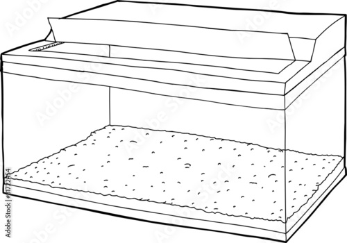 Empty Aquarium with Open Lid