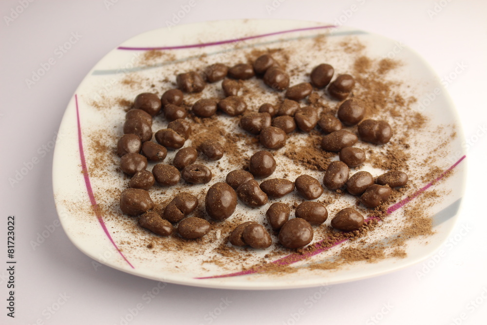 Sprinkled chocolate balls with cocoa powder
