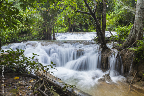 Waterfall in Kanchanaburi, Thailand.