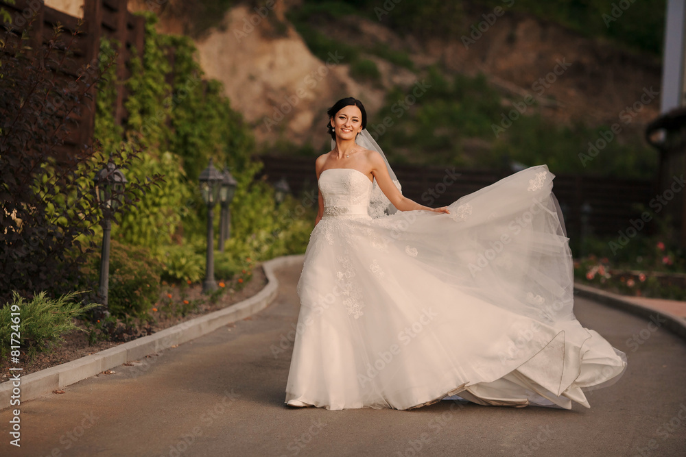 young bride outside