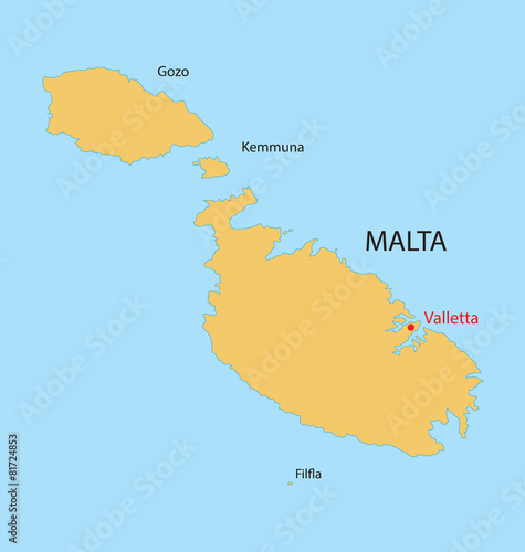 yellow map of Malta