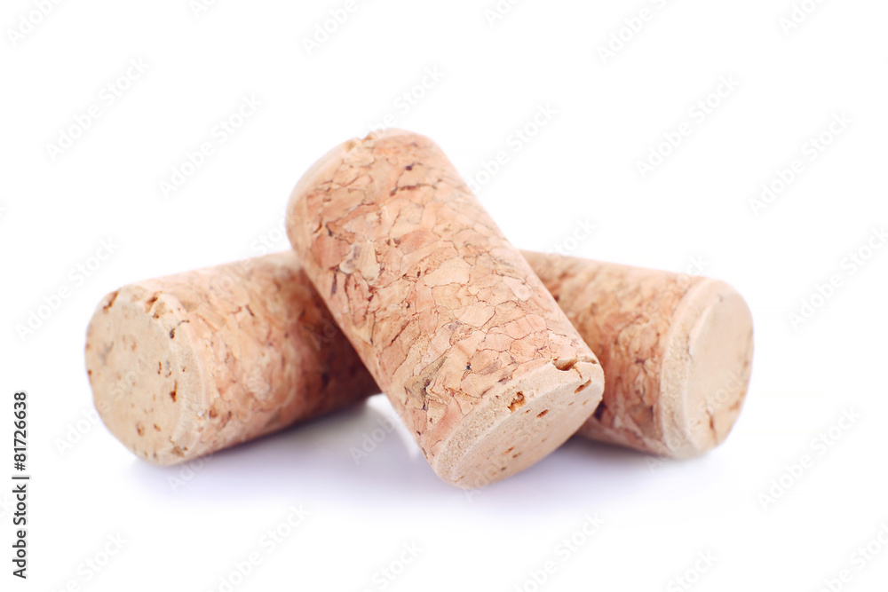 Wine corks isolated on white