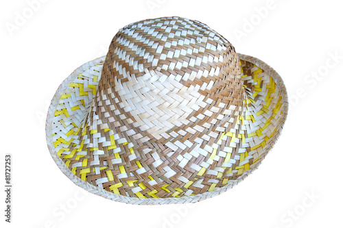 Handmade Straw Hat Isolated on white background