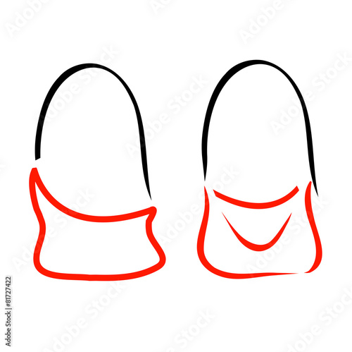 Abstract drawing of stylish handbags- handbag fashion logo