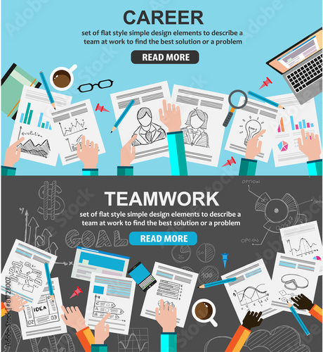 Flat Style Design Concepts for business strategy, brainstorming