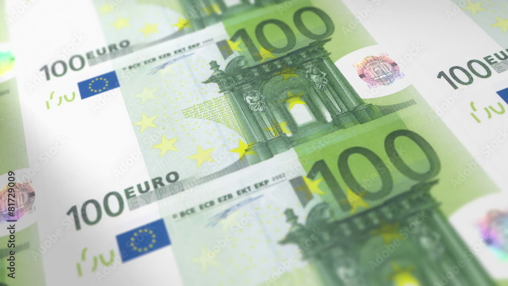 Money Printing 100 EURO Bills Loop Money Printing 100 EURO Bills Loop