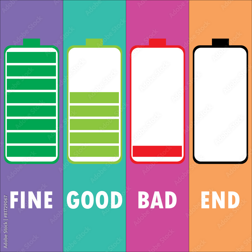Different level of battery charge Different level of battery charge