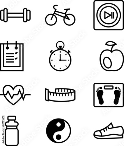Fitness icon set