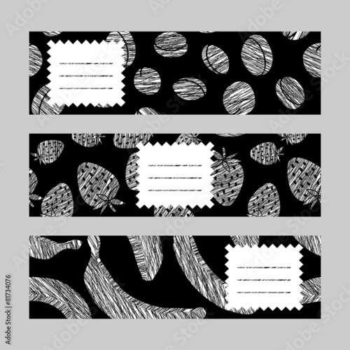 Healthy lifestyle vouchers series. Set of Horizontal Banners.