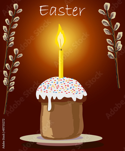 cake and candle at Easter
