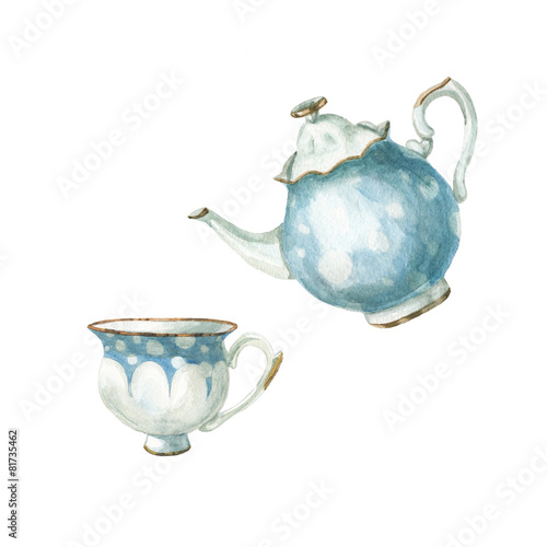 watercolor tea set