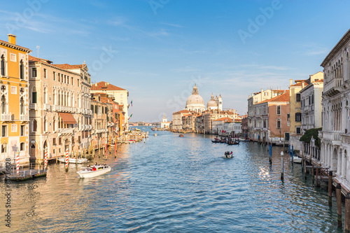 Grand Canal and of Santa Maria della Salute at sunset in Venice