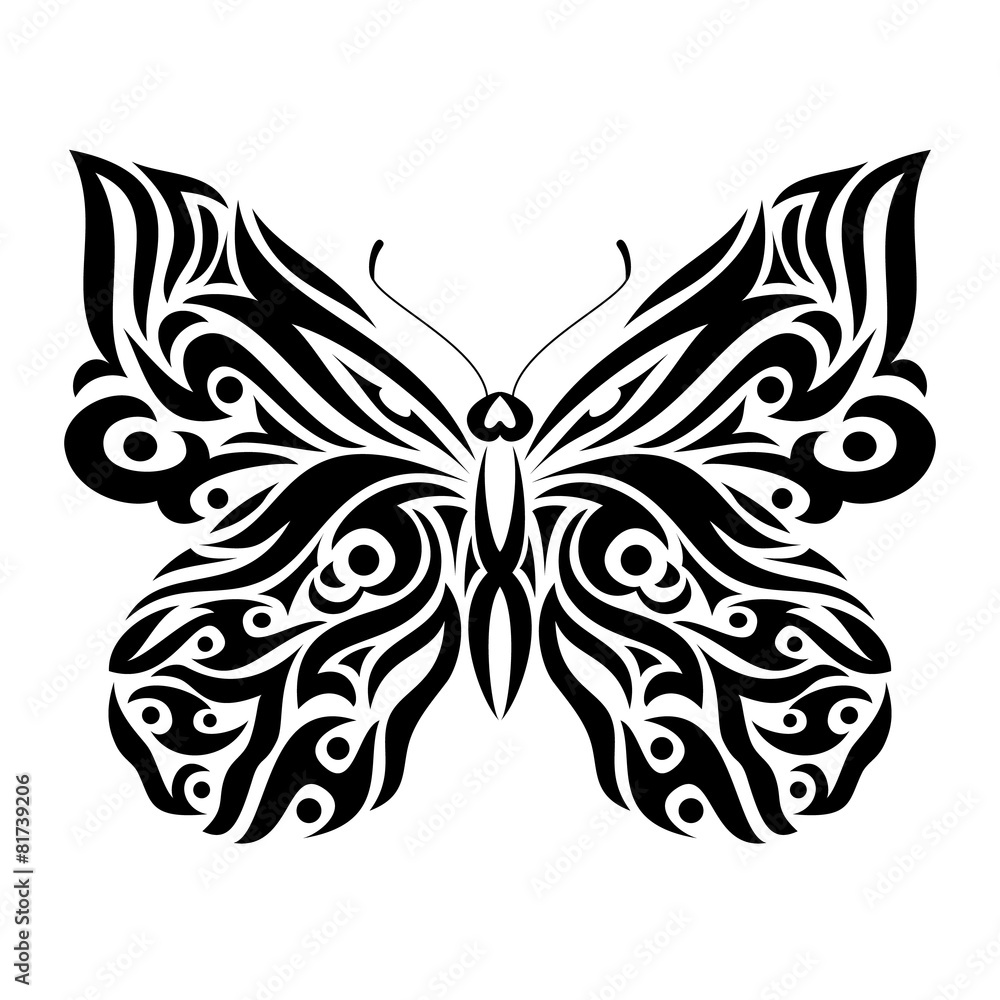 Fototapeta premium Butterfly in tribal design