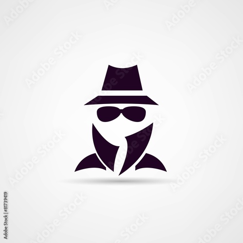 Man in suit. Secret service agent icon