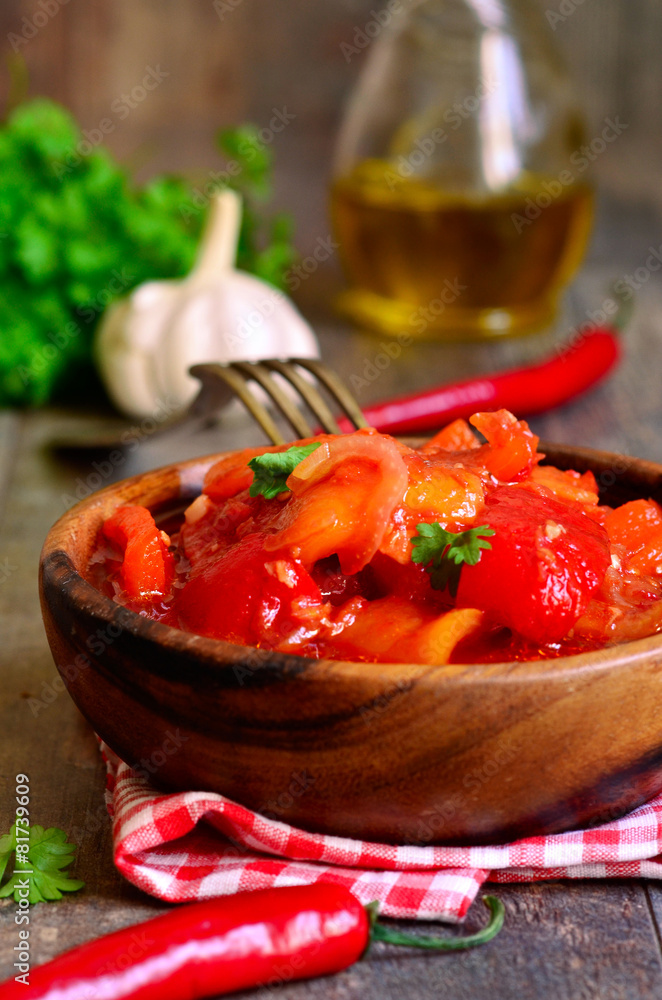 Marinated lecho,hungarian cuisine. Marinated lecho,hungarian cuisine.