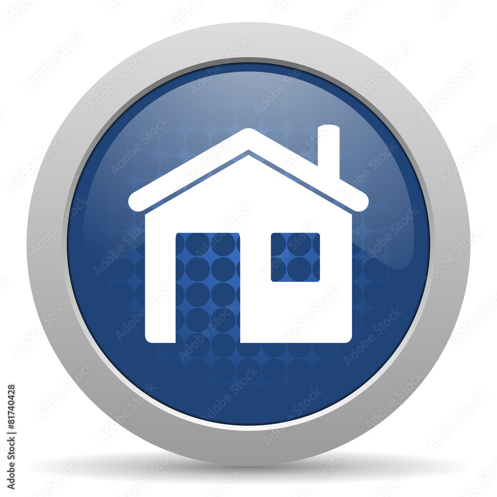 house blue glossy web icon