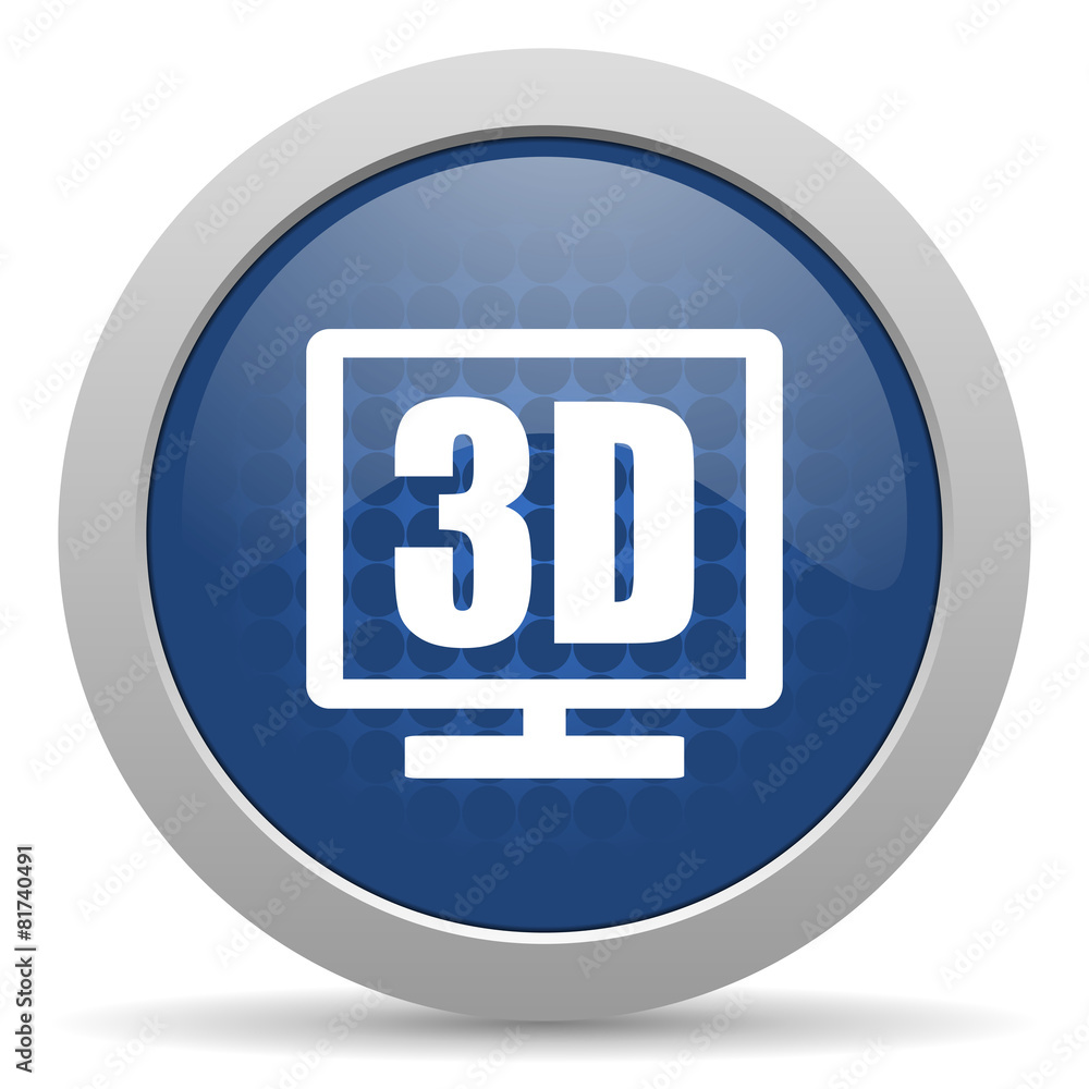 3d display blue glossy web icon 3d display blue glossy web icon