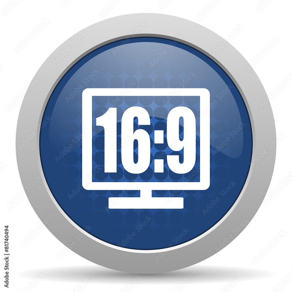 16 9 display blue glossy web icon 16 9 display blue glossy web icon