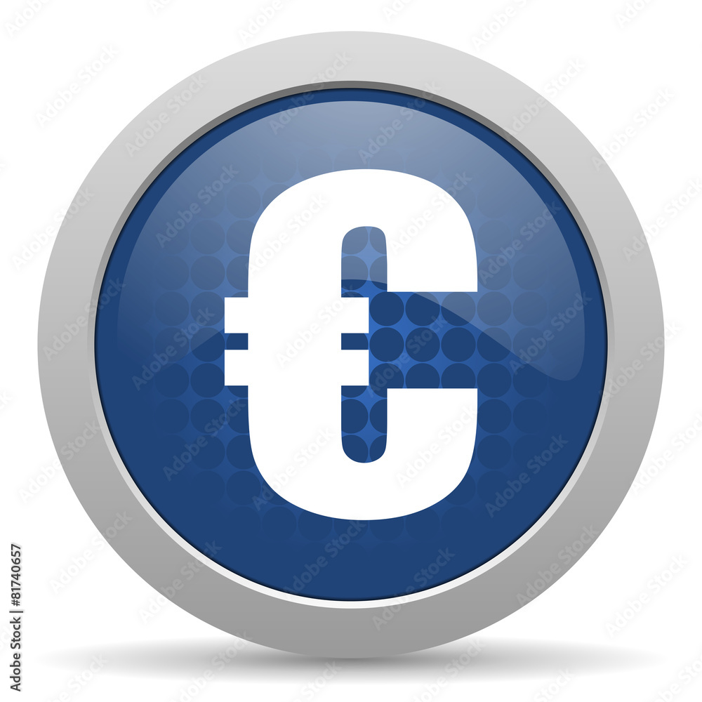 Fototapeta premium euro blue glossy web icon