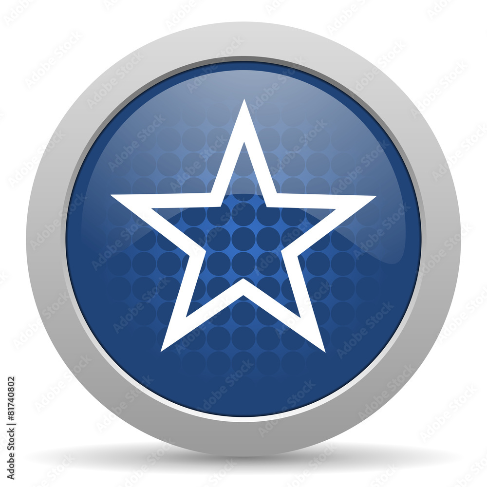 star blue glossy web icon