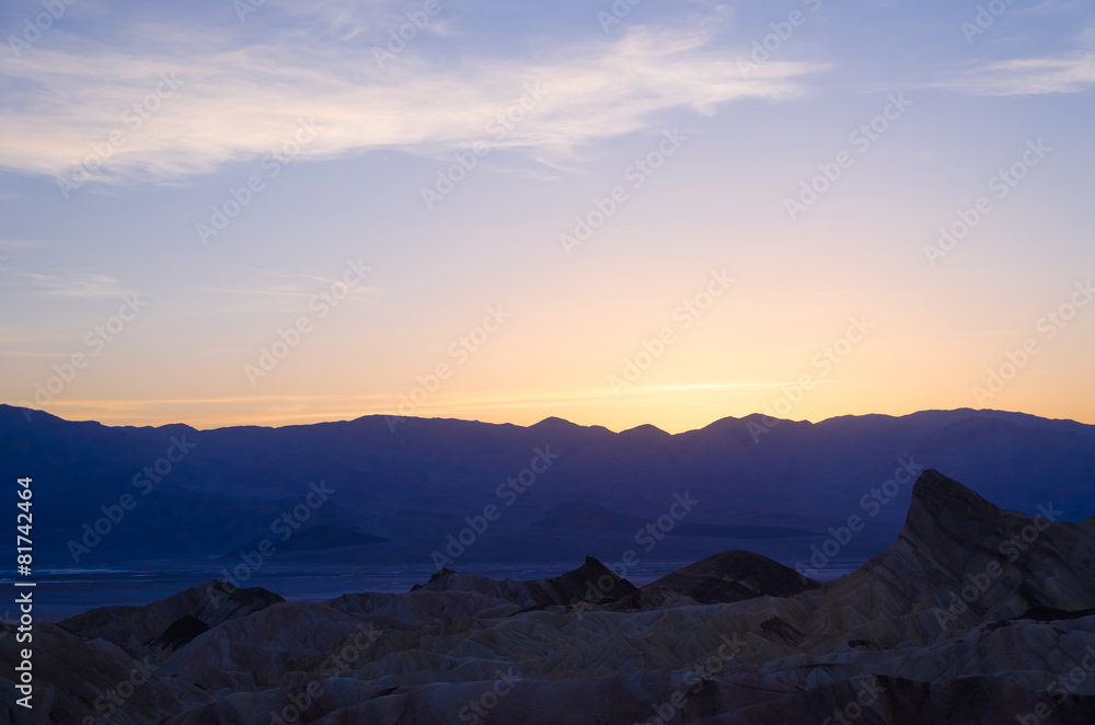 Sunset at Zabriskie Point in Death Valley