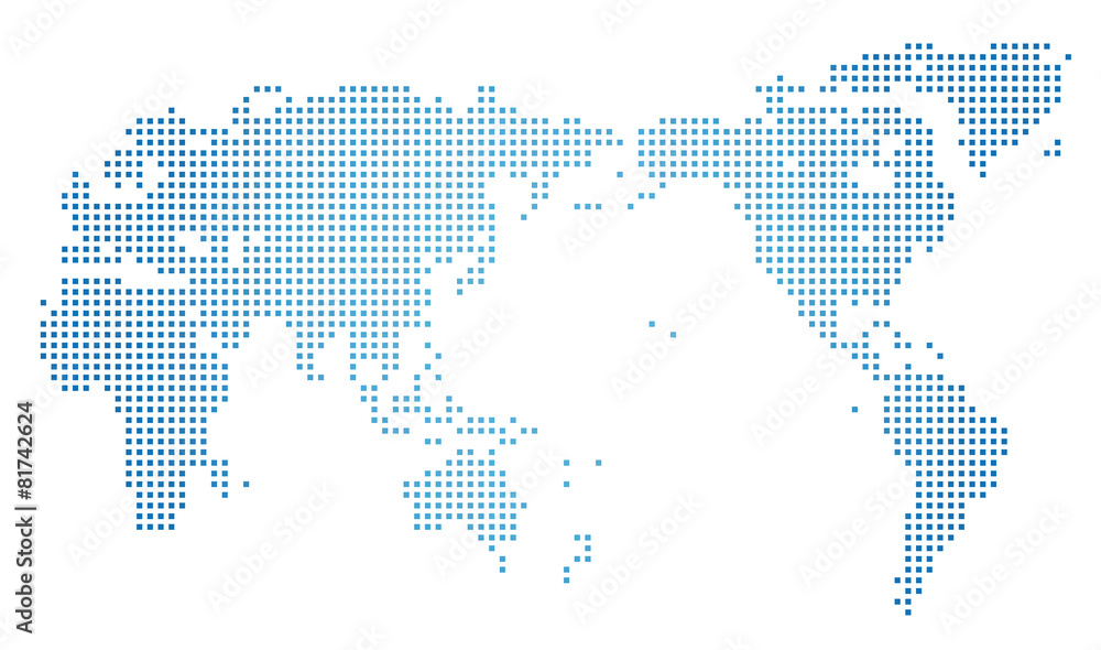 世界地図 ドット素材 四角ドット Stock Vector Adobe Stock