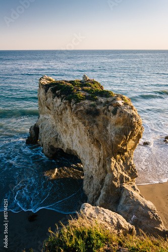 View of the beach and a sea stack at El Matador State Beach, Mal