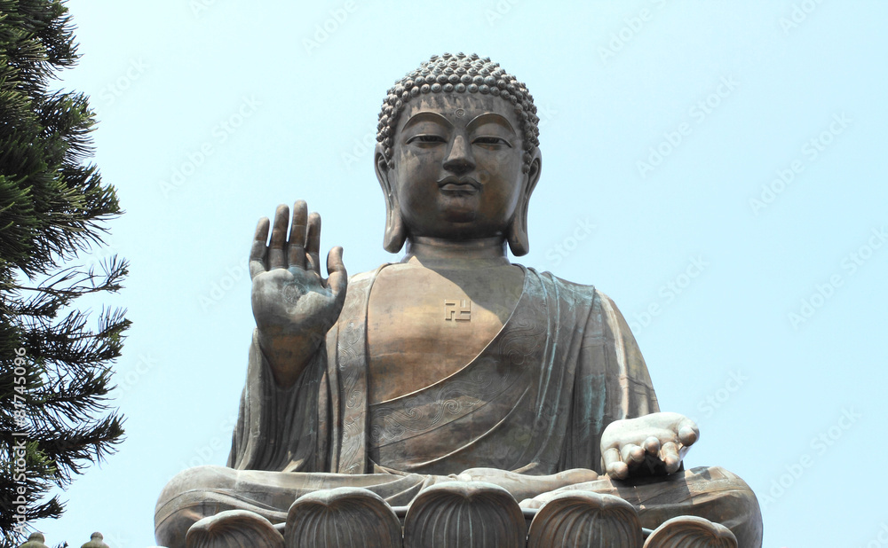 Fototapeta premium The Big Buddha, landmark on Lantau Island, Hong Kong