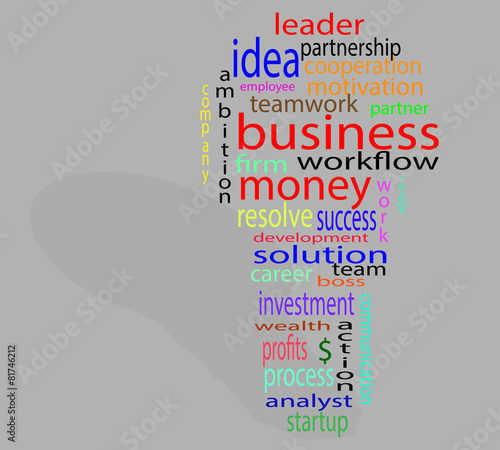 Wordcloud business lightbulb colorful