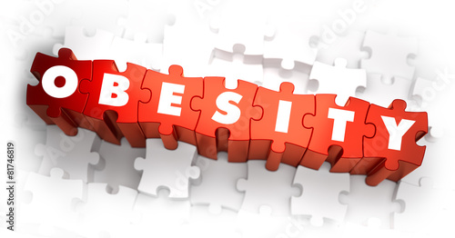 Obesity - White Word on Red Puzzles.