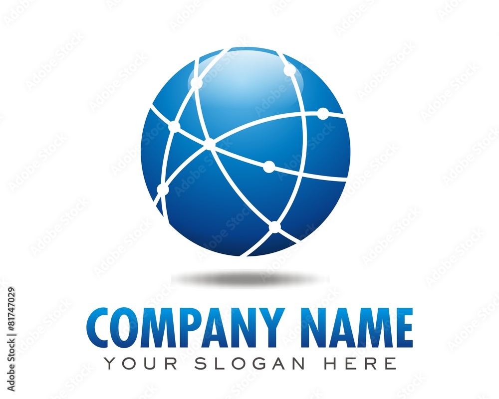 blue circle round ball global logo image vector blue circle round ball global logo image vector