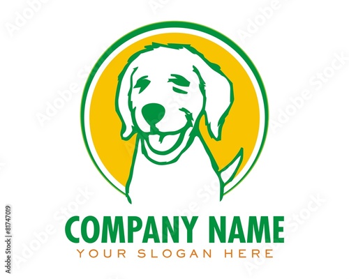 dog puppy pet character logo image vector