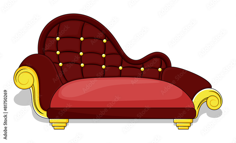 Retro Old Style Sofa vector de Stock | Adobe Stock