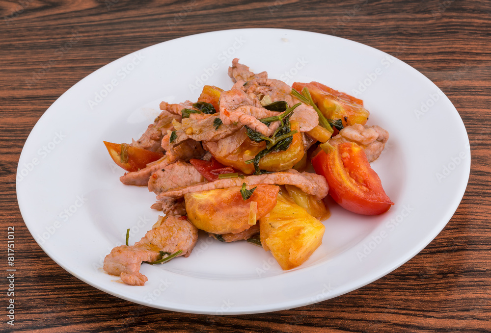 Pork and pineapple salad