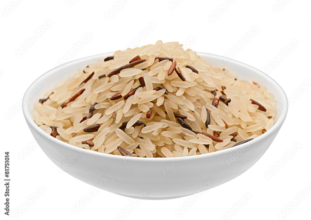 Rice in white plate isolated Rice in white plate isolated