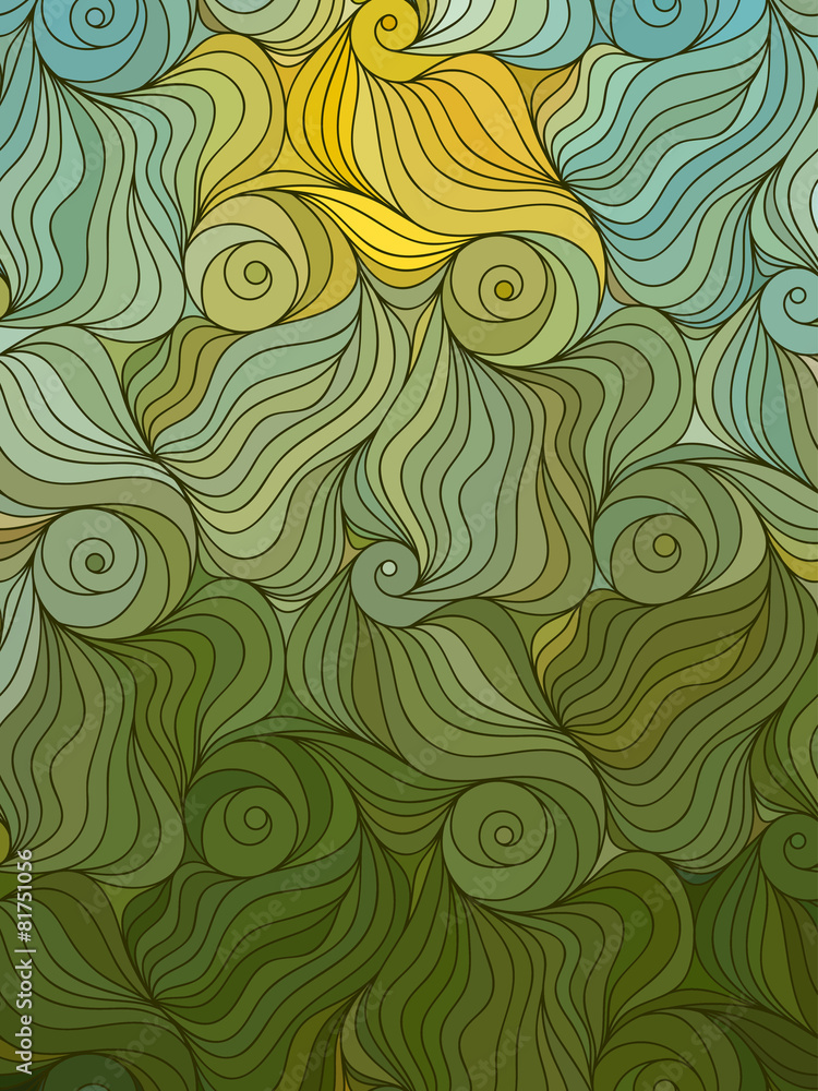 Vector seamless wave background of drawn lines