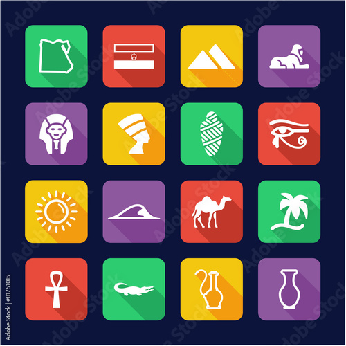 Egypt Icons Flat Design