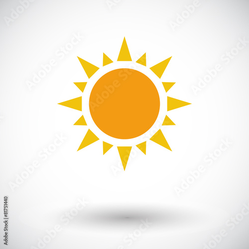 Sun single flat icon.