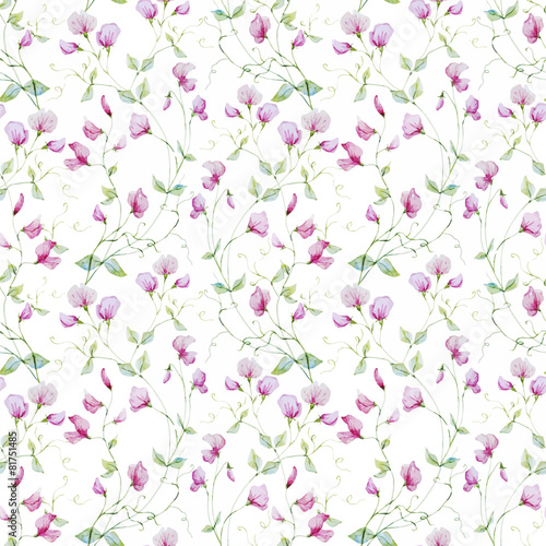 Watercolor flowers pattern