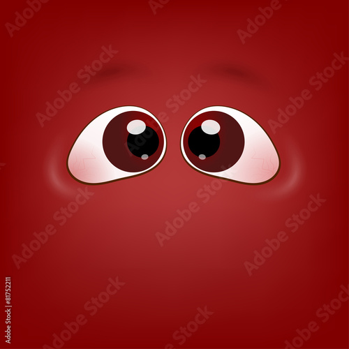 Orange background with eyes. Vector illustration