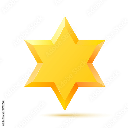 Israel Star of David symbol. Jewish religious culture. Isolated